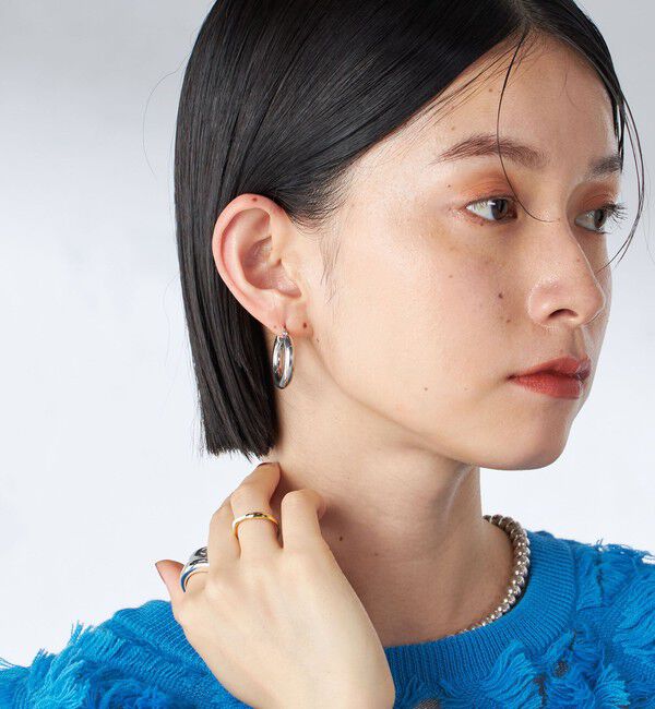 SHIPS for women「ステンレス フープ ピアス（M）」|ピアス|