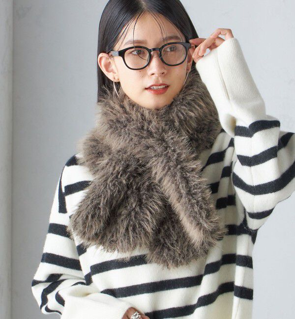 SHIPS for women「プードル ファー マフラー」|マフラー|ブラウン