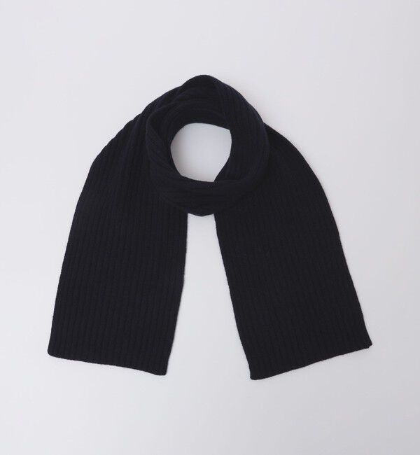 SHIPS「MACKIE: ニット リブ マフラー」|ストール|ネイビー