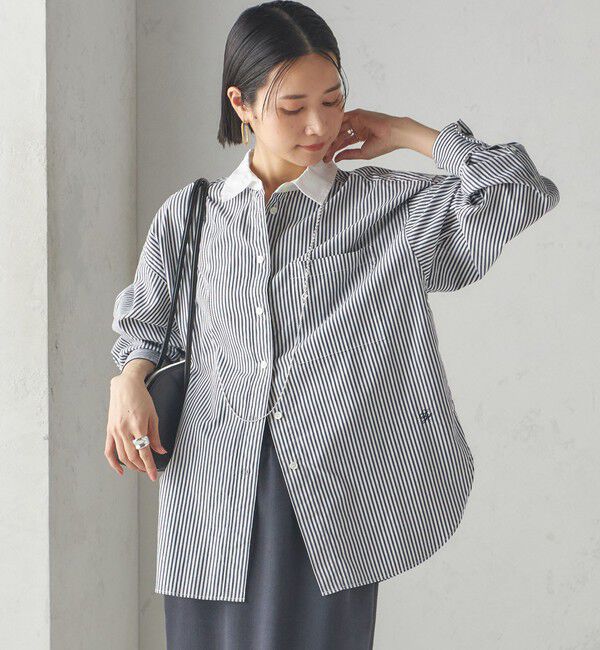 SHIPS for women「〈洗濯機可能〉ピン オックス 刺繍 シャツ」|シャツ・ブラウス|