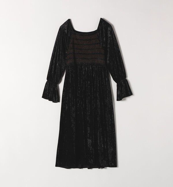 SHIPS any「bon_meur:〈手洗い可能〉クラッシュ ベロア シャーリング ワンピース」|ワンピース|