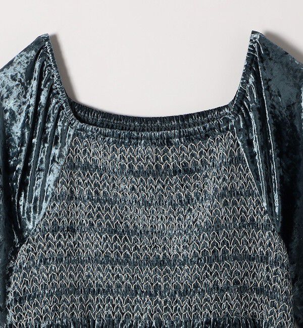 SHIPS any「bon_meur:〈手洗い可能〉クラッシュ ベロア シャーリング ワンピース」|ワンピース|