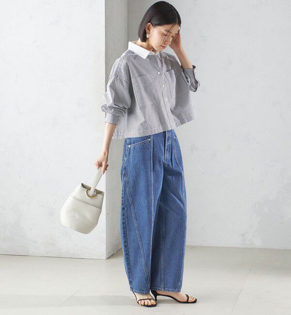 SHIPS for women「パッチワーク カーブ デニム」|デニム|