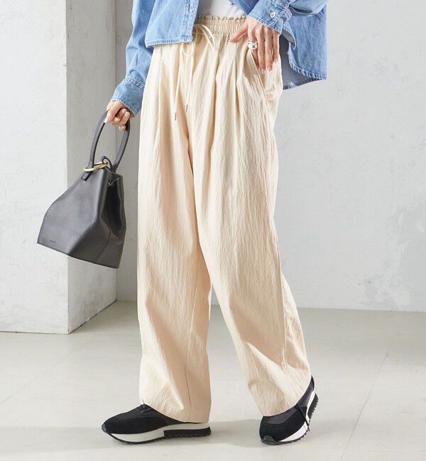 SHIPS for women「〈手洗い可能〉ナイロン混 ドロスト パンツ」|その他|