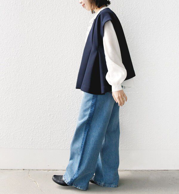 SHIPS for women「【WEB限定】〈手洗い可能〉ダンボール フロント タック ジレ」|ベスト・ジレ|