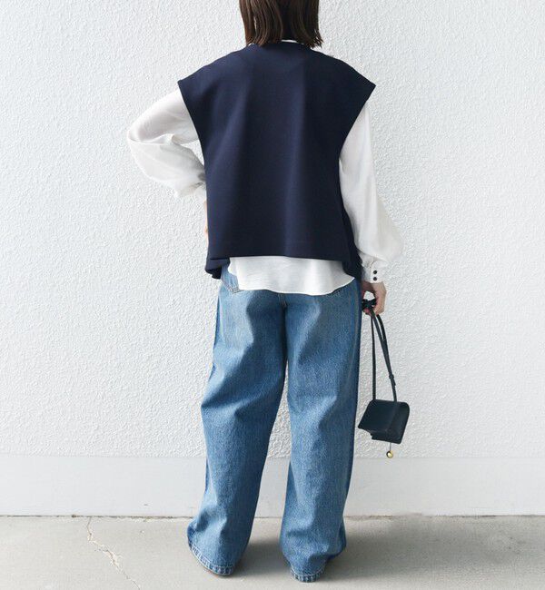 SHIPS for women「【WEB限定】〈手洗い可能〉ダンボール フロント タック ジレ」|ベスト・ジレ|