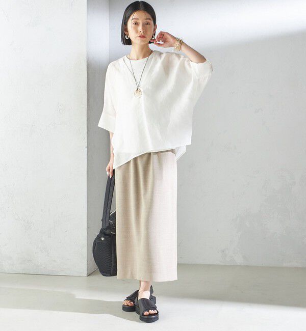SHIPS for women「【一部WEB限定】〈手洗い可能〉IMPERIAL LINEN スキッパー ブラウス」|シャツ・ブラウス|