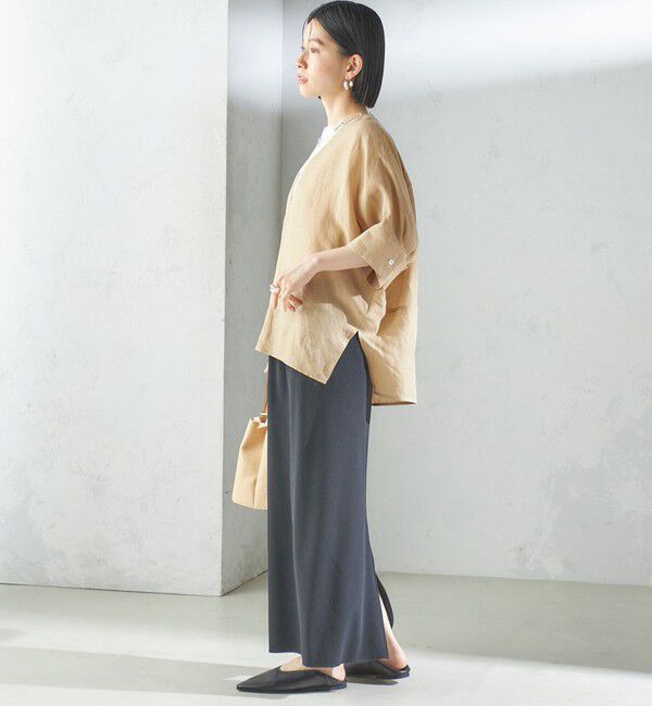 SHIPS for women「【一部WEB限定】〈手洗い可能〉IMPERIAL LINEN スキッパー ブラウス」|シャツ・ブラウス|