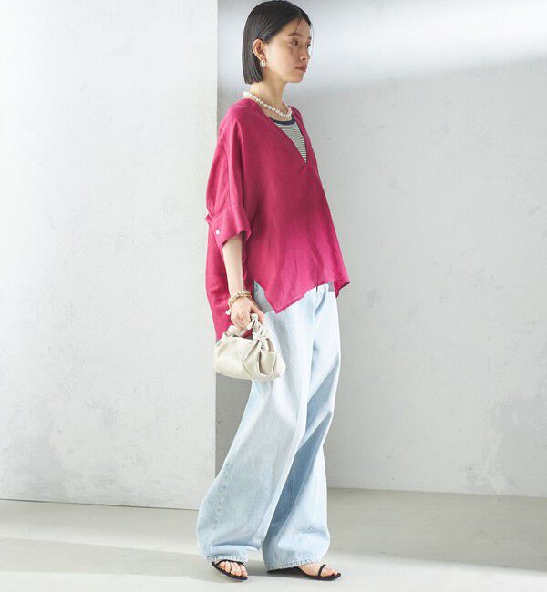 SHIPS for women「【一部WEB限定】〈手洗い可能〉IMPERIAL LINEN スキッパー ブラウス」|シャツ・ブラウス|