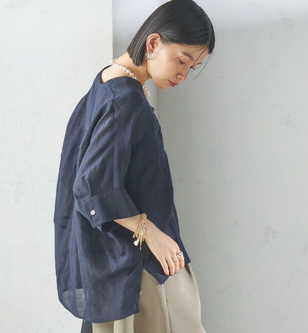 SHIPS for women「【一部WEB限定】〈手洗い可能〉IMPERIAL LINEN スキッパー ブラウス」|シャツ・ブラウス|