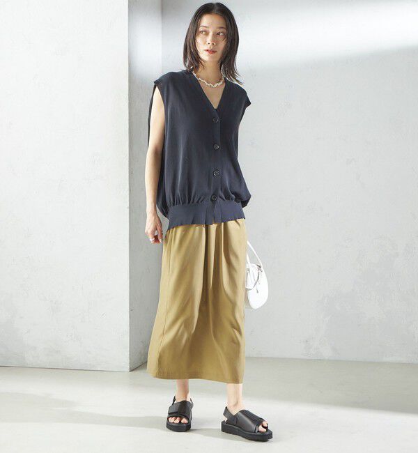 SHIPS for women「〈手洗い可能〉キュプラ混 ツイル ドロスト スカート」|スカート|