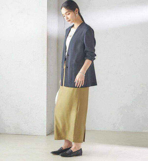 SHIPS for women「〈手洗い可能〉キュプラ混 ツイル ドロスト スカート」|スカート|