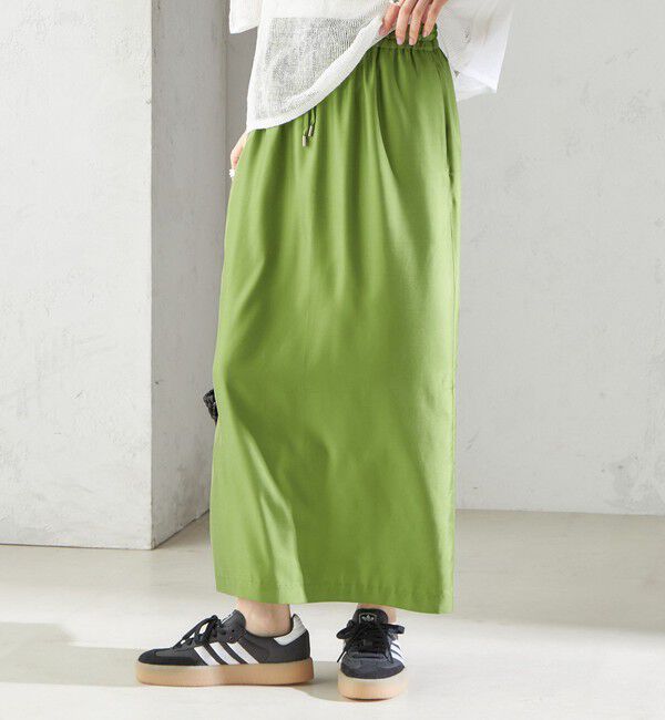 SHIPS for women「〈手洗い可能〉キュプラ混 ツイル ドロスト スカート」|スカート|