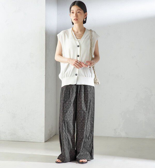 SHIPS for women「〈接触冷感 / 手洗い可能〉アイスコットン フレンチ スリーブ ジレ カーディガン」|ベスト・ジレ|