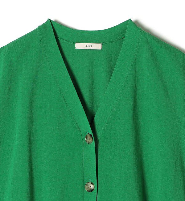 SHIPS for women「〈接触冷感 / 手洗い可能〉アイスコットン フレンチ スリーブ ジレ カーディガン」|ベスト・ジレ|