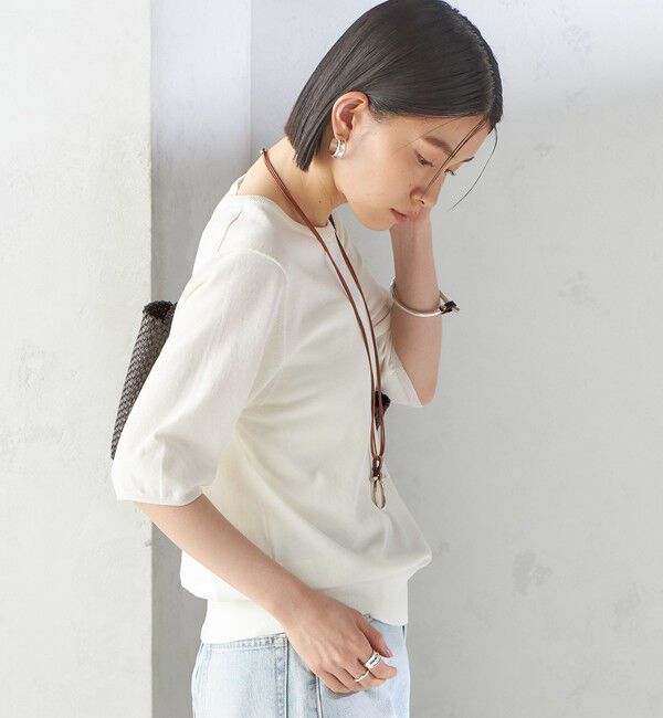 SHIPS for women「〈接触冷感 / 手洗い可能〉アイスコットン ショート スリーブ プルオーバー」|ニット・セーター|