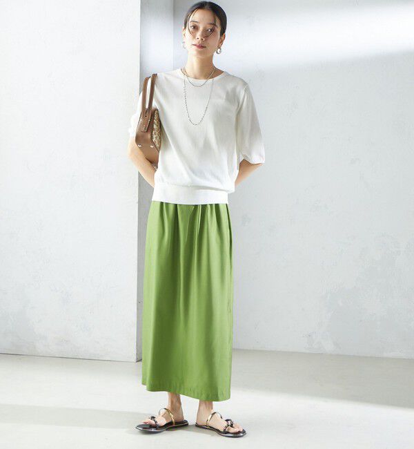 SHIPS for women「〈接触冷感 / 手洗い可能〉アイスコットン ショート スリーブ プルオーバー」|ニット・セーター|