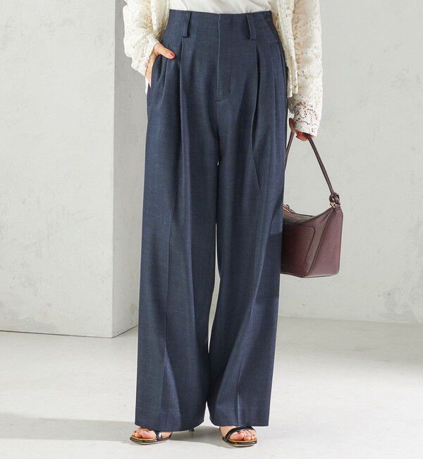 SHIPS for women「〈手洗い可能〉デニムライク 2タック ワイド パンツ」|その他|