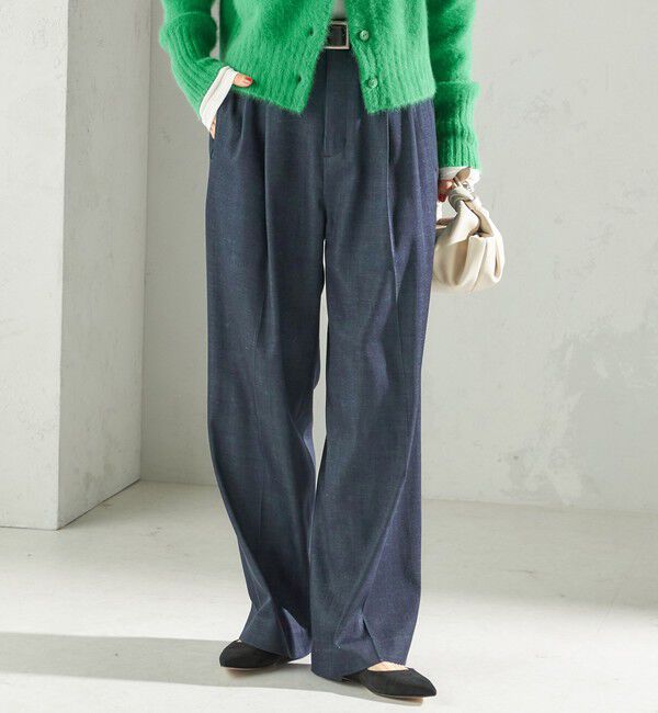 SHIPS for women「〈手洗い可能〉デニムライク 2タック ワイド パンツ」|その他|