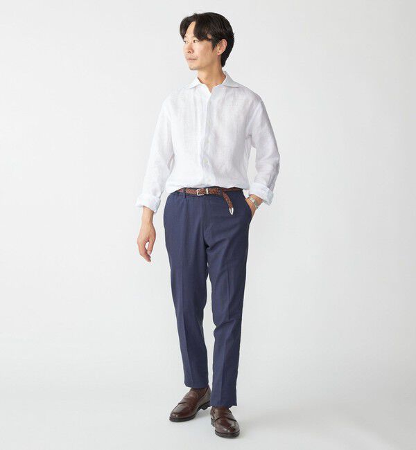 SHIPS「SHIPS: ウォッシュド リネン ソリッド シャツ」|シャツ・ブラウス|