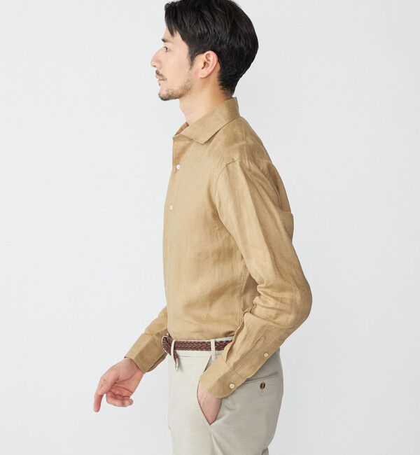 SHIPS「SHIPS: ウォッシュド リネン ソリッド シャツ」|シャツ・ブラウス|