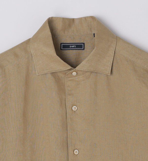 SHIPS「SHIPS: ウォッシュド リネン ソリッド シャツ」|シャツ・ブラウス|