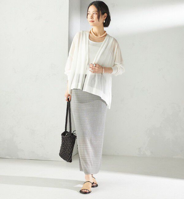 SHIPS for women「〈手洗い可能〉18G コットン ナイロン Vネック 1 ボタン カーディガン」|カーディガン|