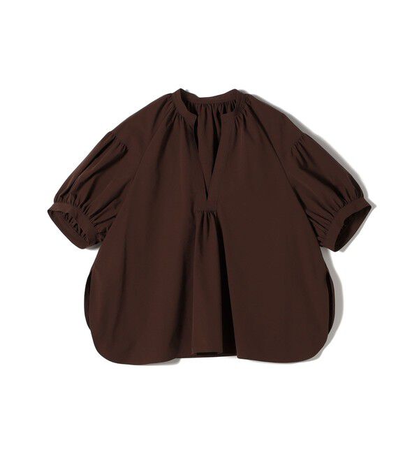 SHIPS for women「〈接触冷感 / 撥水加工〉TEX BRID(R)タフタ スキッパー 5分袖 ブラウス」|シャツ・ブラウス|