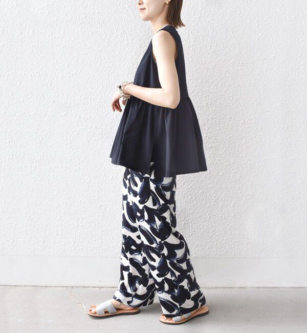 SHIPS for women「〈接触冷感 / 撥水加工〉TEX BRID(R)タフタ ギャザー ノースリーブ ブラウス」|シャツ・ブラウス|