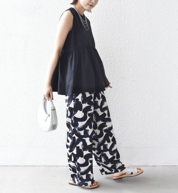 SHIPS for women「〈接触冷感 / 撥水加工〉TEX BRID(R)タフタ ギャザー ノースリーブ ブラウス」|シャツ・ブラウス|