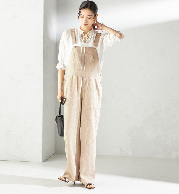 SHIPS for women「《予約》〈手洗い可能〉麻 コットン オールインワン」|オールインワン|