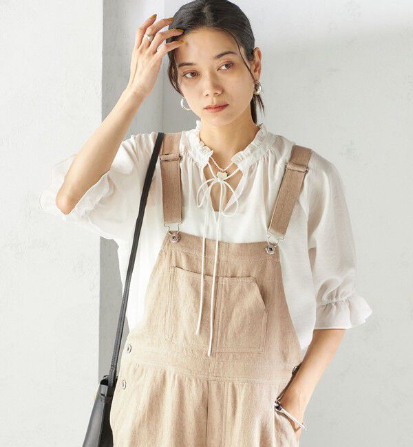 SHIPS for women「《予約》〈手洗い可能〉麻 コットン オールインワン」|オールインワン|