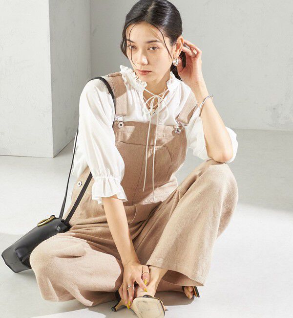 SHIPS for women「《予約》〈手洗い可能〉麻 コットン オールインワン」|オールインワン|