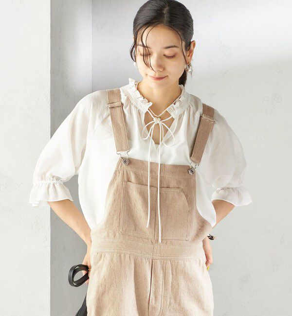 SHIPS for women「《予約》〈手洗い可能〉麻 コットン オールインワン」|オールインワン|