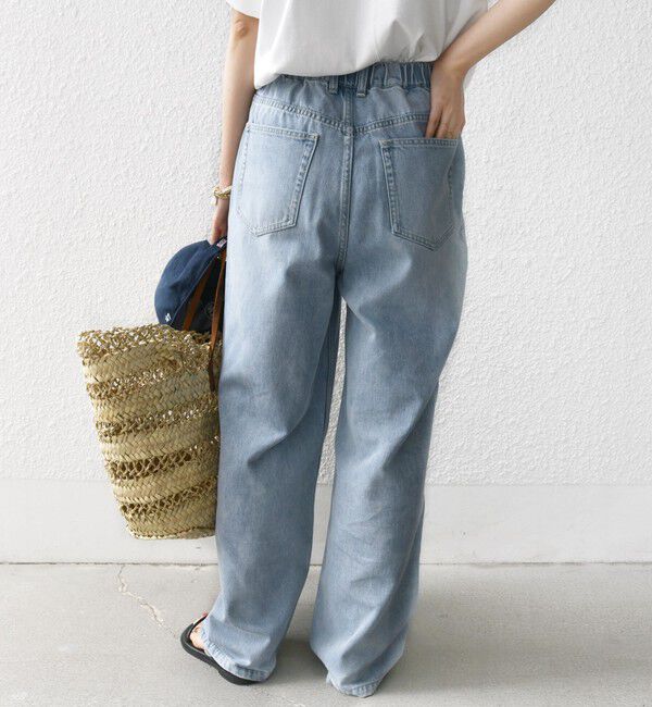 SHIPS for women「〈洗濯機可能〉ドロスト イージー デニム パンツ」|デニム|