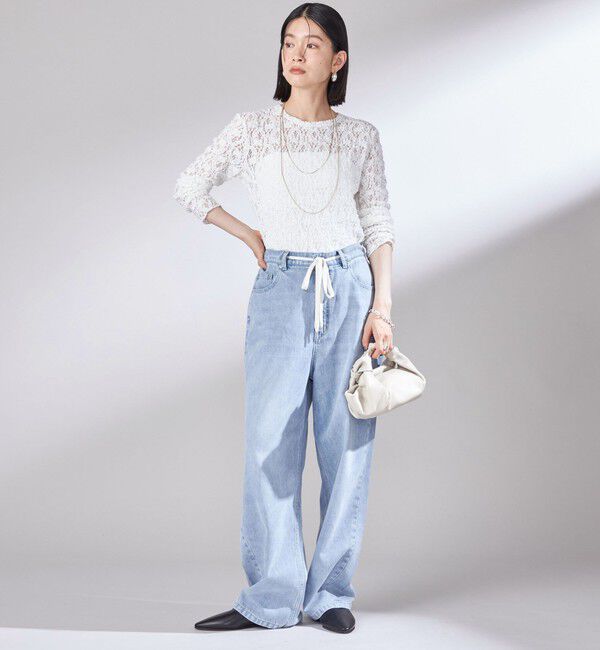 SHIPS for women「〈洗濯機可能〉ドロスト イージー デニム パンツ」|デニム|