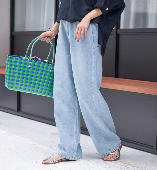 SHIPS for women「〈洗濯機可能〉ドロスト イージー デニム パンツ」|デニム|