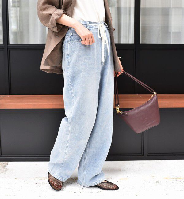 SHIPS for women「〈洗濯機可能〉ドロスト イージー デニム パンツ」|デニム|