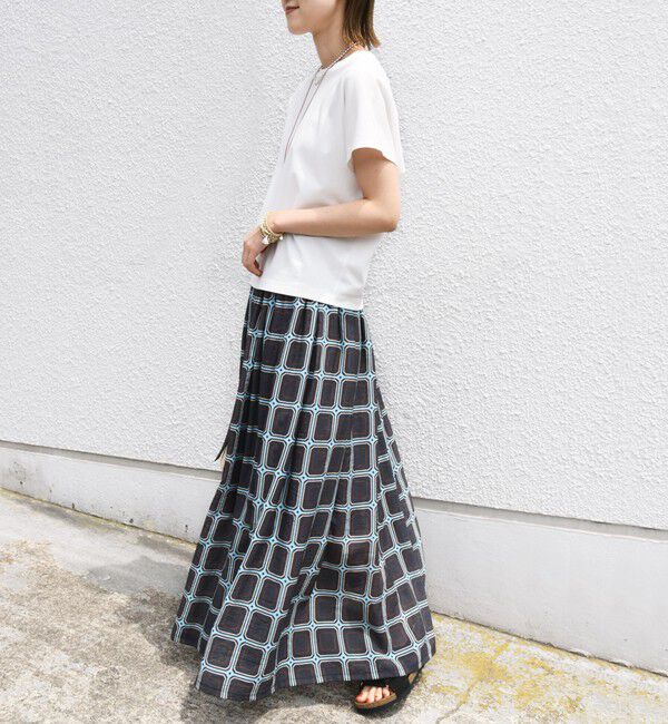 SHIPS for women「【SHIPS別注】UHURU:〈手洗い可能〉シアープリント ギャザー スカート」|スカート|