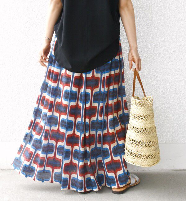 SHIPS for women「【SHIPS別注】UHURU:〈手洗い可能〉シアープリント ギャザー スカート」|スカート|