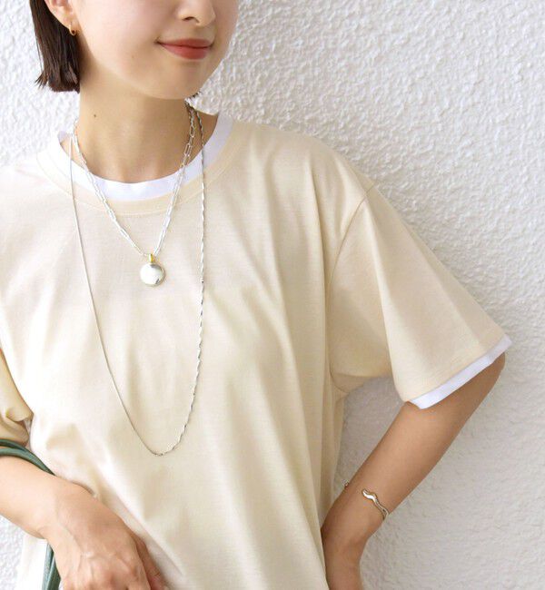 SHIPS for women「〈接触冷感〉レイヤード ライク TEE」|Tシャツ・カットソー|ベージュ