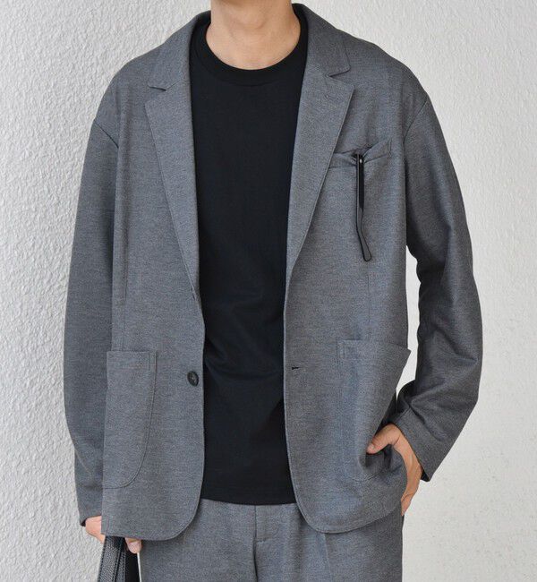 SHIPS any「SHIPS any: 360&deg; THE CIRCLE STRETCH ジャガード ジャージー ジャケット(セットアップ対応)◇」|テーラードジャケット|