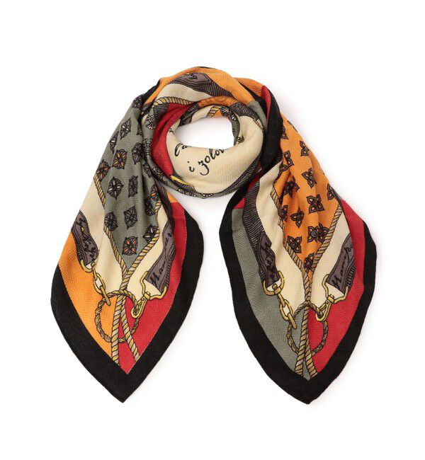 SHIPS for women「manipuri:ストール 120&times;120」|ストール|レッド