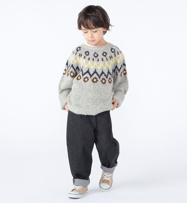 SHIPS KIDS「SHIPS KIDS:100～130cm /〈洗濯機可能〉フェアアイル柄 ニット」|ニット・セーター|