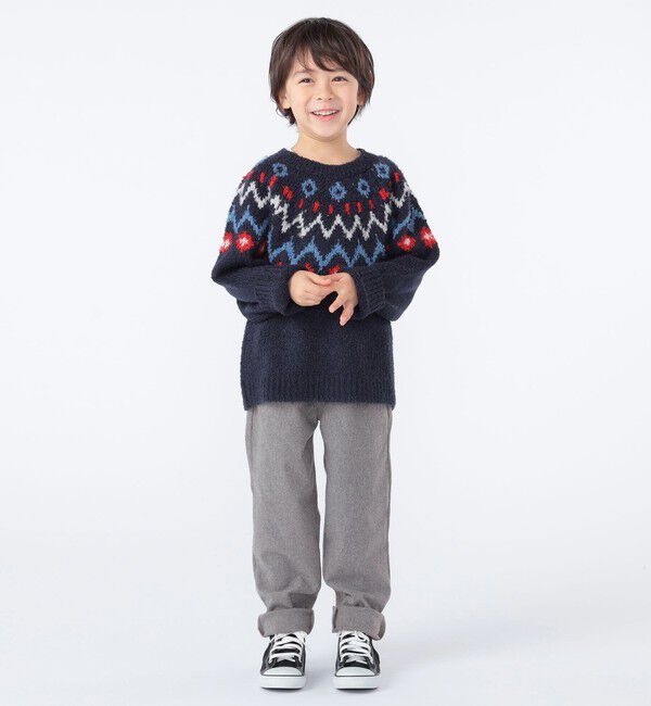 SHIPS KIDS「SHIPS KIDS:100～130cm /〈洗濯機可能〉フェアアイル柄 ニット」|ニット・セーター|