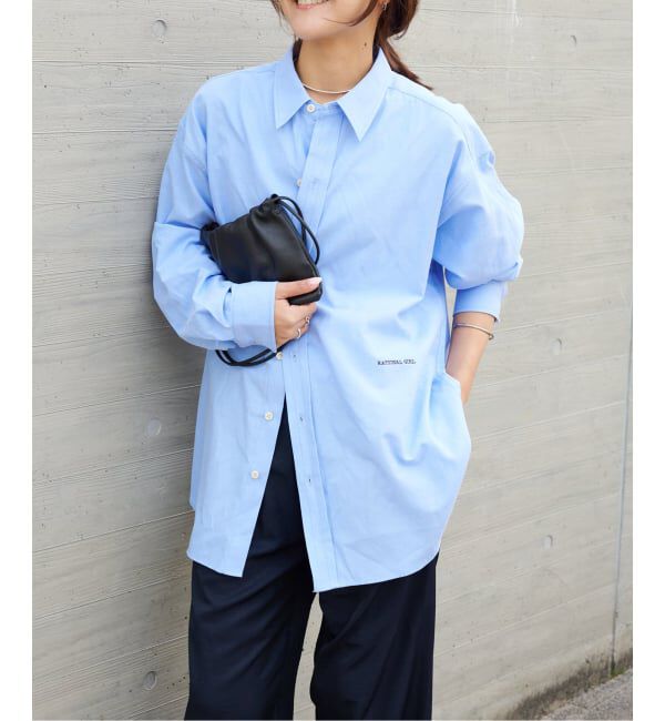 OUTDOOR PRODUCTS Usual Things「≪予約≫RATIONAL GIRLロゴ刺繍オックスフォードシャツ」|シャツ・ブラウス|サックスブルー