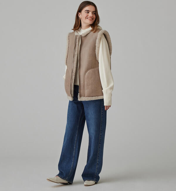 MACPHEE「エコムートン ジップアップジレ」|ベスト・ジレ|