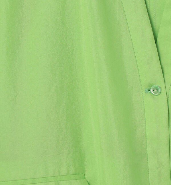 DES PRES「コットンシルクタイプライター ケープライクジャケット」|ノーカラージャケット|