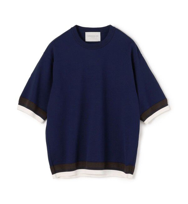 TOMORROWLAND MENS「TOMORROWLAND tricot リブライン ニットTシャツ」|ニット・セーター|67 ダークブルー
