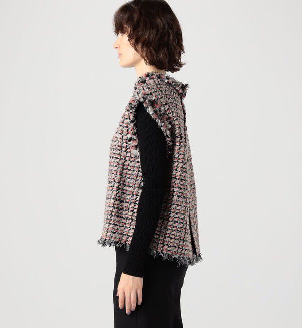 TOMORROWLAND collection「コーラルファンシーツイード 2-wayベスト」|ベスト・ジレ|